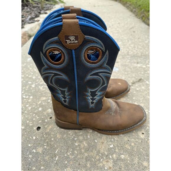 Twister Other - Twister Kid's  Boys Cowboy Ben Brown & Navy Boots Size 2.5